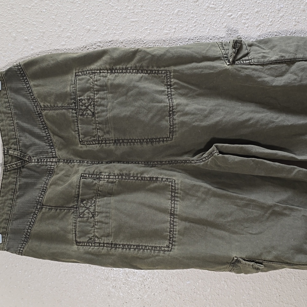 Free People Green Cargo Pants with Elastic Ankle Cuffs - Picture 8 of 9